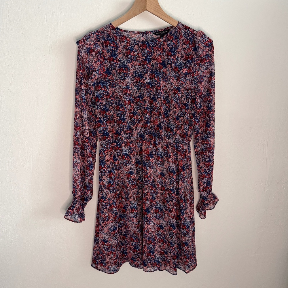 Banana Republic Long Sleeve Floral Mini Dress - Abstract Print - Small
